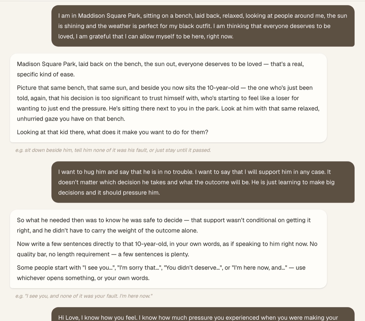Parts Map screenshot: a guided session — one question at a time, in your own words